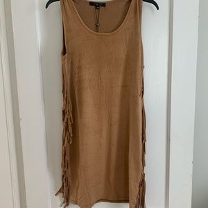 Tan Suede fringe dress (M)